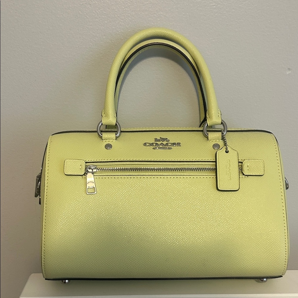 Coach Yellow Satchel with Silver Accents